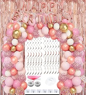 Nway Pink Ballons Kit Happy Birthday for Girls, Children, Women, Arc and Bouquet Decoration, Balls of Balloons in Rose Gold, Curtains hanging in 6.6 -foot aluminum, Tourbillon, Prenatal Festival, Wedding, 147 pieces.. Your budget-friendly online marketplace, DIAYTAR NIGERIA delivers a world of products in just 5-8 days.