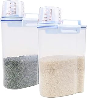 BPA -free cereal storage containers with food quality covering lids with measurement cup, perfect for flour, sugar, rice and more 2 rooms.. DIAYTAR NIGERIA: Where shopping meets satisfaction with affordable prices and prompt delivery services.