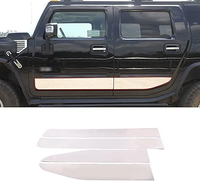 Fit 2003-2009 Hummer H2 in stainless steel, outdoor door panel cover, anti-scratch external door frame, 4 rooms, silver silver.. DIAYTAR NIGERIA connects desire with fulfillment through our affordable e-commerce platform.