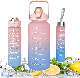 Sports water bottles Lot of 3, 2000 ml + 900 ml + 500 ml without BPA motivation water bottle with Large Time Botter of Cycling Water Cycling Fitness School (Bleu Fishing).. DIAYTAR NIGERIA brings satisfaction with every purchase through affordable prices and prompt shipping.