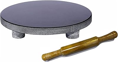 Ayda granite stone board and wooden turntable spindle Chakla black balance 25 cm.. Nigeria's favorite online shopping platform, DIAYTAR offers unbeatable prices and delivery within a week.
