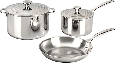 Kitchen battery Le Creuset 5 rooms with three stainless steel layers.. Shop smarter with DIAYTAR NIGERIA's diverse marketplace and budget-friendly nationwide delivery.