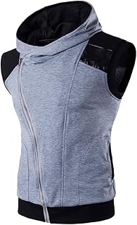 HRTLSS Men's Vest Men Clothing Hooded Sweatshirts Sleeveless Wallet Hoody Sweatshirt Leather Sweatshirt Patchwork Bodybuilding Cap Vest (Size: XXXL).. DIAYTAR Nigeria: Great value, fast delivery, and endless options.