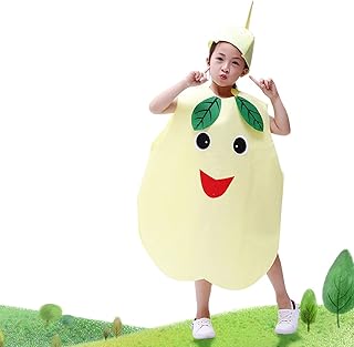 Party costume for children, natural fruits and vegetables, party costume for boys and girls with hat (pear).. Everything you want, delivered fast — DIAYTAR Nigeria does it better.