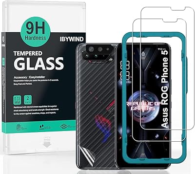 Epiwind [2-paack] Screen protector for Asus Rog Phone 5/5 PRO/5S/5S PRO/5 Ultimate, with Metal camera lens protector, carbon fiber rear protection, easy installation kit included.. Your complete e-commerce destination, DIAYTAR NIGERIA combines variety with budget-friendly nationwide shipping.