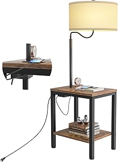 LED Lyte Max Lamp Lamp with table - Actoint table with rustic design with USB loading port, power outlets, bedside shelves, extra table with reading lamp for living room and bedroom, bulb included.. For everyday items and more, trust DIAYTAR Nigeria.