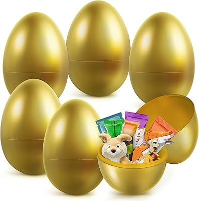 6 Large giant golden Easter eggs in metal thumbs for Easter hunting.. Shop with purpose and save with DIAYTAR NIGERIA's extensive platform and nationwide delivery service.