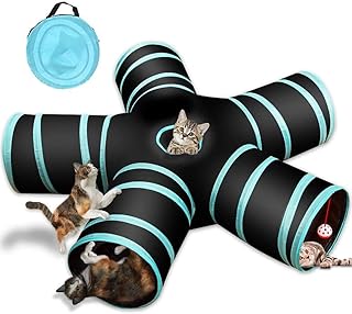 5 -way cat tunnel toy, foldable cat game house with kitten storage bag, puppies, rabbits, ferret, guinea pig, interior and exterior (model 1).. DIAYTAR NIGERIA brings the marketplace home to you with affordable prices and delivery in 5-8 days.
