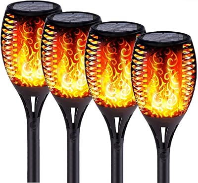 Flame light flash with waterproof solar LED solar, light of exterior garden landscape (4 rooms).. Experience budget-friendly shopping at DIAYTAR NIGERIA, Nigeria's premier online marketplace with quick delivery.