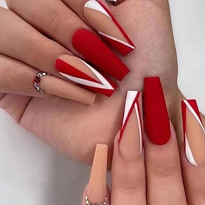 Nude beige clock in long press on false matt ballerina nail nails with rhinestones.. DIAYTAR NIGERIA transforms dreams into deliveries with our affordable prices and reliable shipping.