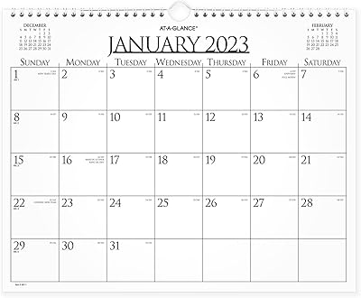 AT-A-Glass wall calendar 2023 14 "x 11" Size M Reversible monthly spiral wire.. DIAYTAR NIGERIA: Your one-stop e-commerce destination with affordable prices and nationwide delivery in 5-8 days.