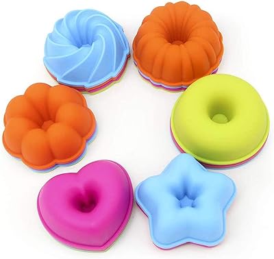 U-Home silicone molds for muffin molds, reusable cupcake molds, non-stick pastry molds 6 shapes of heart, star and flower, 24-room rounds.. DIAYTAR NIGERIA: Revolutionizing accessibility to quality products at budget-friendly prices across Nigeria.