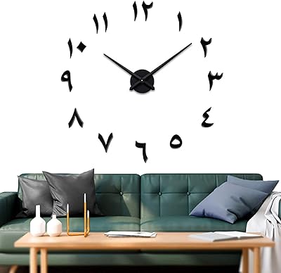 Fangold Large Wall Clock with modern 3D design with oriental Arabic figures, ideal as a gift for home and office decoration.. Order today, receive in days — DIAYTAR Nigeria makes it possible.