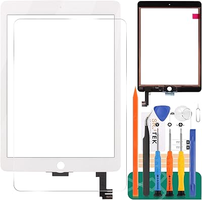 SRJ Tech SRJ touch screen replacement kit for iPad Air 2 2nd generation 9.7 A1566 A1567, (not LCD, without instructions) Touch screen scanning, glass repair parts, touched glass included (white).. Transform your online shopping experience with DIAYTAR NIGERIA's affordable and diverse marketplace.