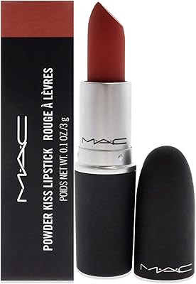 Powder Kiss lipstick by Mac Cosmetics - 316, dipped in Chile.. DIAYTAR Nigeria: Where affordability meets fast and reliable e-commerce service.
