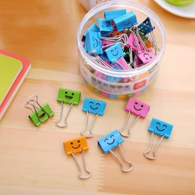 Quidel 40pcs 19mm trombones smiley mini folding colored metal pliers with pretty.. DIAYTAR NIGERIA revolutionizes e-commerce with our affordable prices and dependable delivery timeframes.