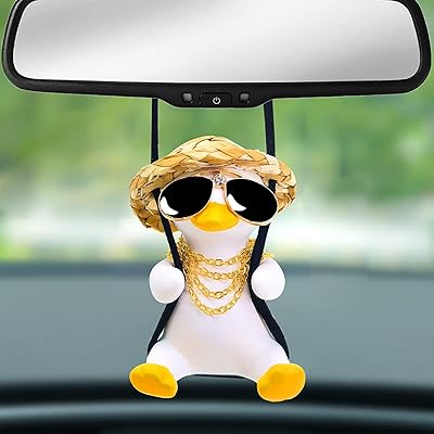 ECV Balançoire Duck Suspended Ornament Mignon interior car Accessories Balançoire Funny Animals Pendant for rear view mirror.. DIAYTAR NIGERIA: Simplifying access to thousands of products with affordable nationwide shipping.