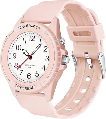 Analog watch for children boys and girls, waterproof educational watch with night light, easy to read and learn the time for children aged 6 to 18.. DIAYTAR NIGERIA brings satisfaction with every purchase through affordable prices and prompt shipping.