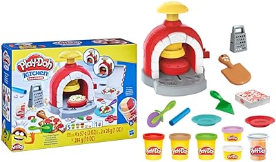 Play-Doh Kitchen Creations Pizza Four, Children's toy food from 3 years old, 6 Play-Doh boxes, 8 accessories, non-toxic.. DIAYTAR NIGERIA transforms desires into deliveries with our affordable prices and dependable shipping.
