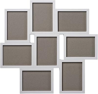 A white plastic frame for 8 photos, 13 x 18 cm for each photo - 56621.. Explore the biggest product variety online — only at DIAYTAR Nigeria.