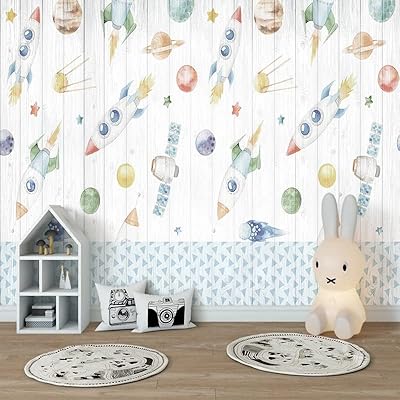 Komedo cartoon rocket planet board wallpaper for children's bedroom non -woven wall decoration 3D relief wallpaper -300x210cm.. DIAYTAR NIGERIA combines affordability, variety, and convenience with nationwide delivery services.