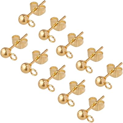 Unicraftal 100 pieces (50 pairs) Earrings with 4mm stainless steel rod.. Experience budget-friendly shopping at DIAYTAR NIGERIA, Nigeria's premier online marketplace with quick delivery.