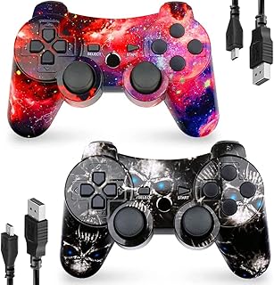 Chengdao PS3 Controller Pack of 2 6 -axis wireless controllers for PlayStation 3 with double -performance double shock, motion control and USB loading cable (skull + galaxy).. Your comprehensive marketplace awaits at DIAYTAR NIGERIA with affordable prices and reliable delivery times.