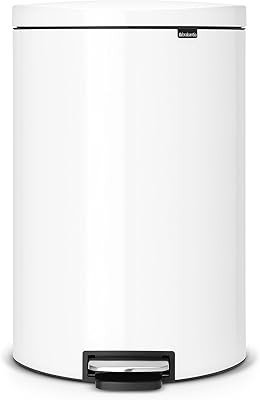 Brabantia flatback plus trash with silent pedal, 40 liters - white.. DIAYTAR NIGERIA makes every shopping desire a reality with affordable prices and delivery in 5-8 days.