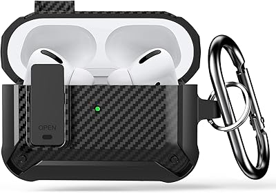 Protective case for AirPods Pro 2 2nd generation and 1st generation with keychain, secure locking in the form of a protective bar for the year 2019-2022, visible front LED light-Black.. DIAYTAR NIGERIA: Your partner in affordable shopping with nationwide delivery in just 5-8 days.