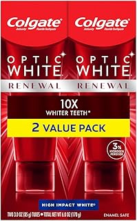 Whitening toothpaste Colgate Optic White Renewal with fluoride and 3 % hydrogen peroxide, white with high impact, mint - 3 oz (pack of 2).. DIAYTAR NIGERIA: Where smart shoppers find everything they need at prices they can afford.