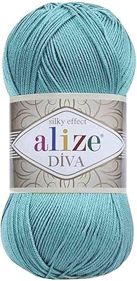 Sets of hand knitted wires Alize Diva n ° 376 (cyan blue).. Experience the DIAYTAR difference with our vast product selection and delivery within 5-8 days.