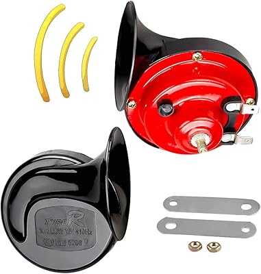 Motorcycle horn with two -color support for universal electric pneumatic horn 12V 110DB for car truck (1 pair).. DIAYTAR NIGERIA delivers more than products - we deliver affordable solutions within days.