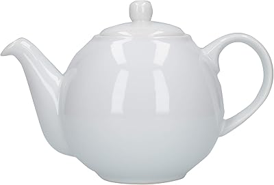 London pottery teapot with colander, white, 4 cups (900 ml).. DIAYTAR NIGERIA: Where shopping is affordable, selection is vast, and delivery is always reliable.