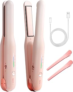 Mini nonely straightening iron 1 inch, mini flat iron type C, flat iron and baker with portable travel 2 in 1, fast heating and 3 heat settings, wireless ceramic straightener, 4000 mA battery, pink pink.. DIAYTAR NIGERIA transforms online retail with unbeatable prices and consistent delivery timeframes.