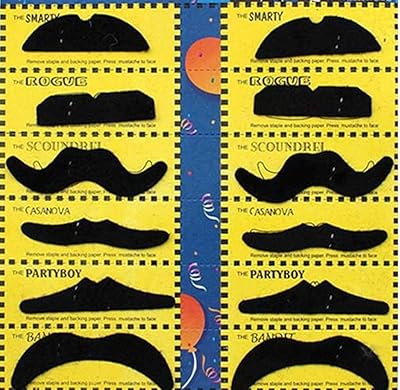 Kit of false black autocollant mustaches party time, creative mustaches for all ages, Halloween costume celebrations, 12 pieces.. Shop the smart way with DIAYTAR Nigeria — fast delivery, affordable everything.