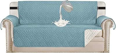 Reversible quilted protective cover for sofa 1, 2, 3 places with adjustable elastic straps (light blue, 4 places).. Shop smarter with DIAYTAR NIGERIA's comprehensive catalog and budget-friendly 5-8 day delivery.
