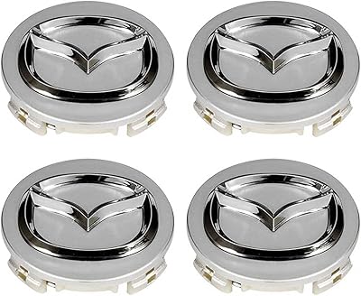 4 pieces Taoco Silver 56 mm/2.2 "Mazda compatible wheel entead, hubcaps with logo, made silver 56 mm.. DIAYTAR NIGERIA: Where every shopping need is fulfilled with affordable prices and nationwide shipping.