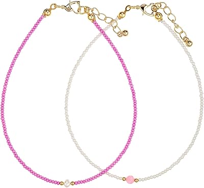 Set of bicolor gold -plated ankle bracelets for women, average size - EE3419FPNWS.. DIAYTAR NIGERIA: Where shopping dreams come true with budget-friendly prices and nationwide shipping.