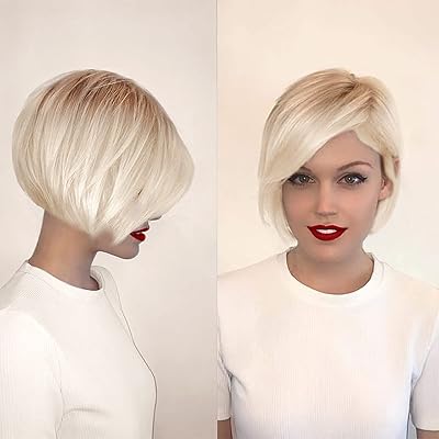 A short blonde blonde wig for women, right natural wig, cosplay wig with wig base.. Shop efficiently with DIAYTAR NIGERIA, offering thousands of products at unbeatable prices delivered promptly.