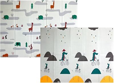 Foldable gaming mat in baby fabric, portable gaming mat in waterproof foam for infants, toddlers, interior and outdoor (design F).. DIAYTAR NIGERIA brings the marketplace to your home with budget-friendly prices and nationwide delivery.