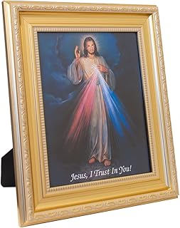 Image of Divine Mercy | Jesus, I have confidence in you | Golden frame | Christian and Catholic interior decoration | Excellent gift for confirmation, weddings and rack hanging.. DIAYTAR NIGERIA: Where every Nigerian finds what they need at prices they can afford, delivered promptly.