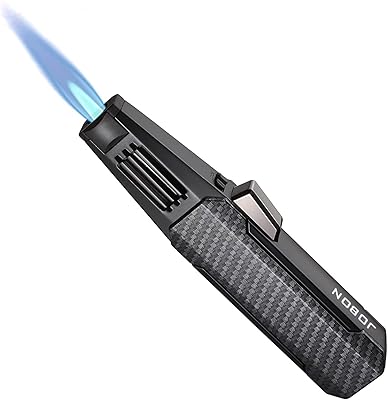 Lukewarm lighter, Rechargeable Kitchen Torch Adjustable windshield with safety lock for barbecue and cooking (butane gas not included) (black carbon fiber).. Transform your online shopping experience with DIAYTAR NIGERIA's affordable and diverse marketplace.