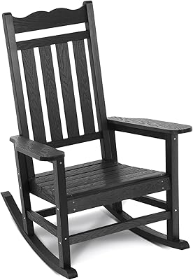 Large outdoor rocking chair with a weight capacity of 400 pounds, stoog resistant stoogs, for courtyards, garden and interior (black).. Shop across categories at DIAYTAR NIGERIA with the confidence of affordable prices and delivery within 8 days.