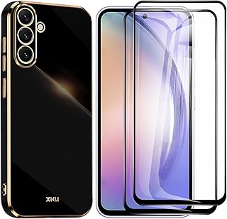 [1+2 pieces] Huge shell compatible with Samsung Galaxy A54 5G with screen protector, flexible Galvanized TPU resistant TPU shell, HDG HDG reinforced film, Complete anti-scratch and anti-collision set (black).. DIAYTAR NIGERIA: Your trusted partner for affordable online shopping with reliable delivery timeframes.