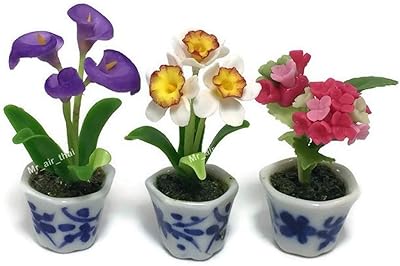 3 mini pieces of Garden Flowers Fairy Trees Small Plants Ceramic Paint Artificial Kits.. Shop with intention at DIAYTAR NIGERIA, offering thousands of products delivered nationwide in days.