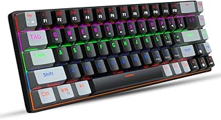Mechanical keyboard HXSJ V800 68 Blue and red wired type keys.. DIAYTAR NIGERIA: Bridging the gap between consumers and quality products with affordable nationwide shipping.