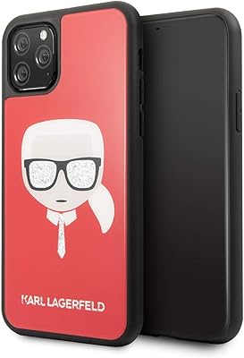 IPhone 11 Pro shell, Karl Lagerfeld double layer shell with glitter point for Apple iPhone 11 pro, luxurious and protective at the same time, compatible with wireless charger, under CG Mobile - Red license - Red Red.. Browse endless categories on DIAYTAR Nigeria — your items delivered in just days.
