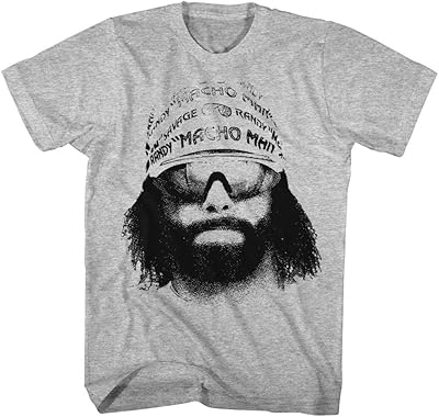 2BHIP Macho Man Wrestler Randy Savage Bandana Sunglasses Painting On Face Gray Gray T-shirt.. DIAYTAR NIGERIA delivers what you want at prices you'll love, all within 5-8 days nationwide.