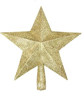 Skido glitter Christmas tree ornament, star with five golden branches, table decoration.. DIAYTAR NIGERIA delivers value, variety, and convenience with our nationwide 5-8 day shipping.