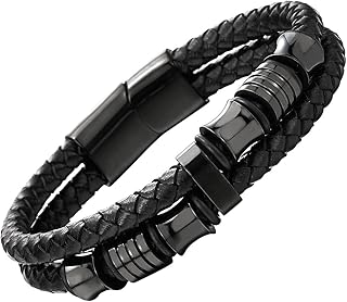 Braided leather bracelet for men, braided leather bracelet, stainless steel charms, magnetic clasp, leather.. DIAYTAR NIGERIA delivers on our promise of extensive selection and budget-friendly nationwide shipping.